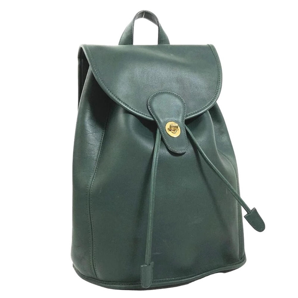 WAKO  Green Leather Wear Backpack medium size